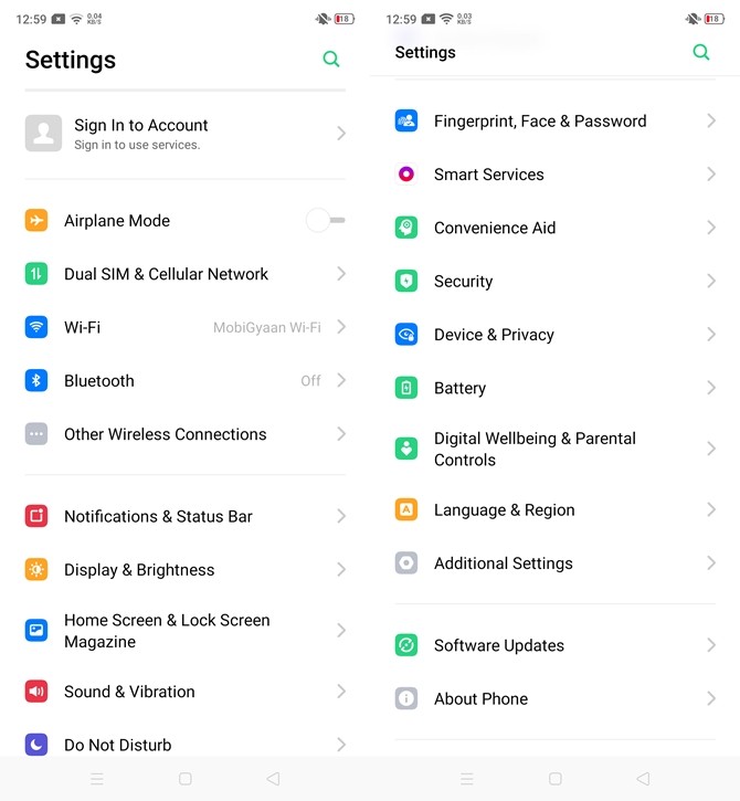 Realme XT Settings Mobigyaan