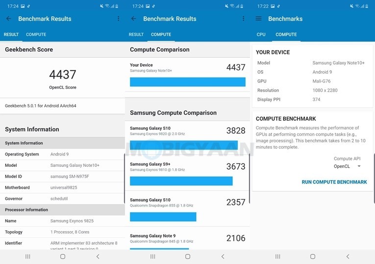 Samsung Galaxy Note10 Plus Comute Geekbench