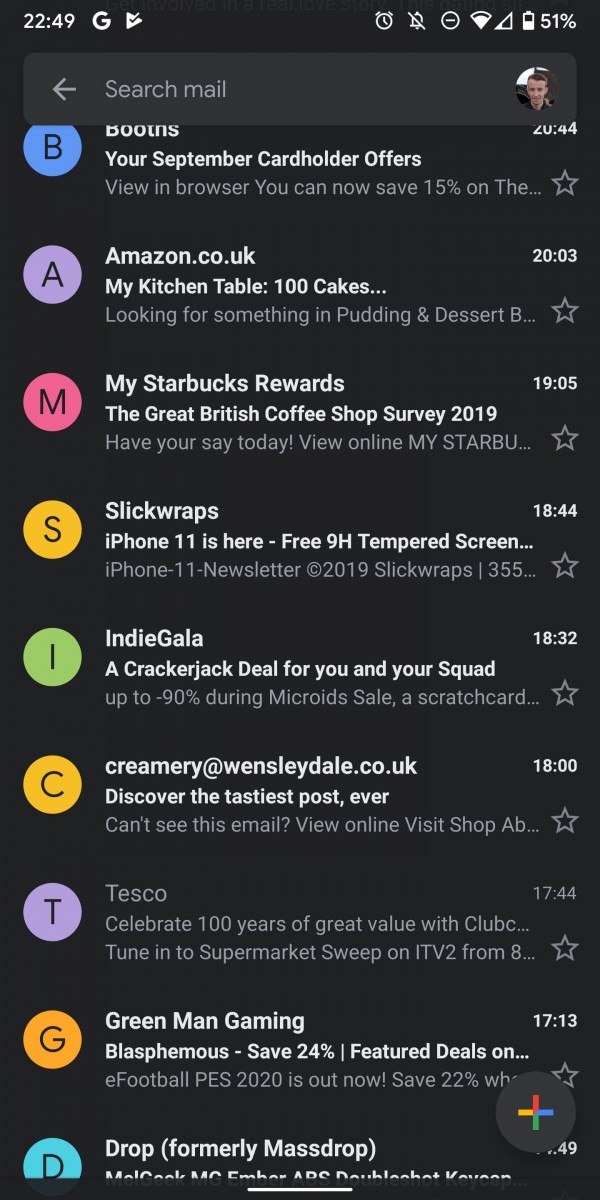 Gmail Dark Mode for Android