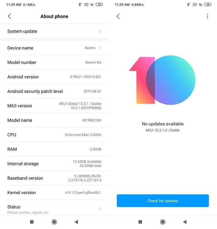 About Redmi 8A