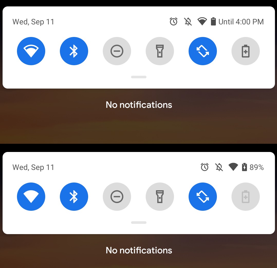 How to get back battery percentage icon on Android 10