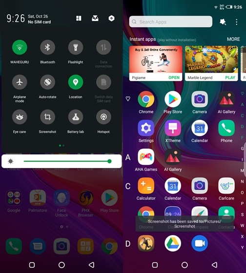 App Drawer Infinix S5