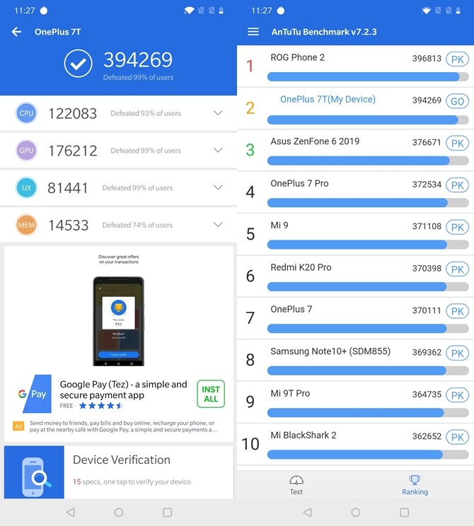 OnePlus 7T Review 24 OnePlus 7T AnTuTu