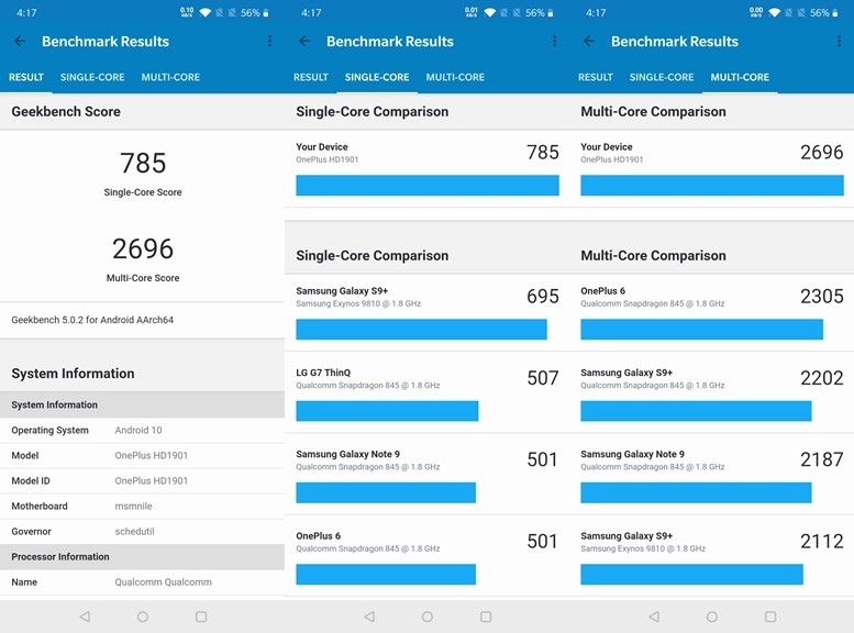 OnePlus 7T Geekbench