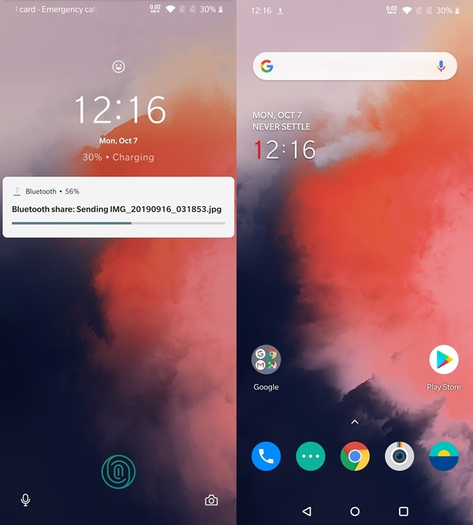 OnePlus 7T Home Screen and Lock Screen