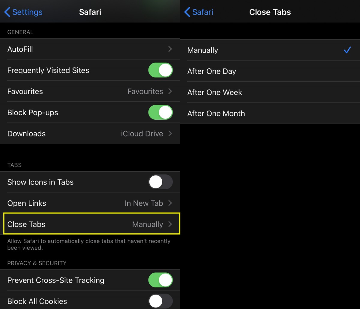 Close Tabs Automatically in Safari on iOS 13