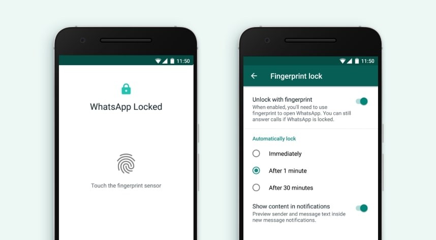 WhatsApp Android Fingerprint Lock