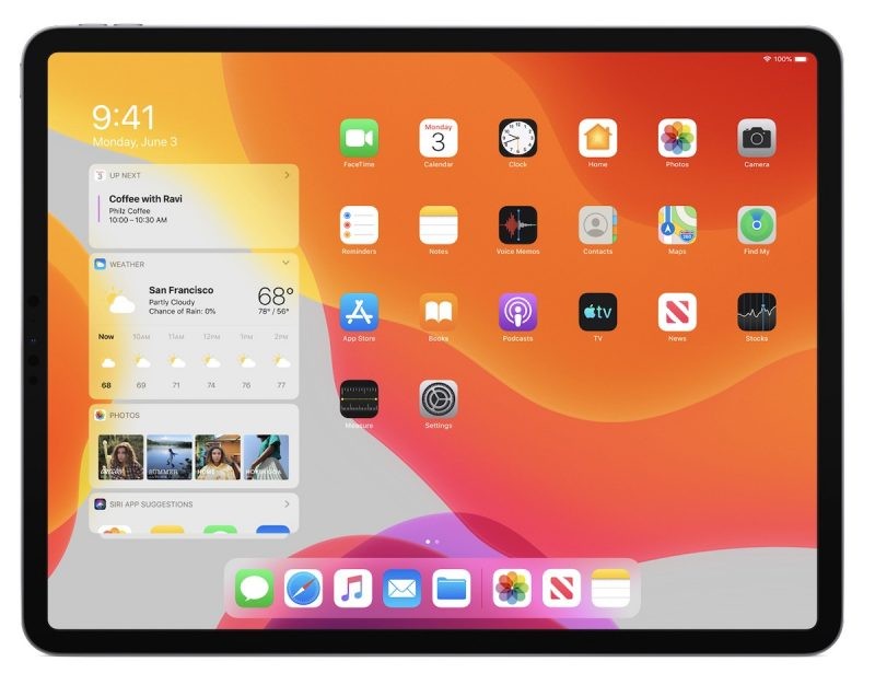 iPadOS Home screen