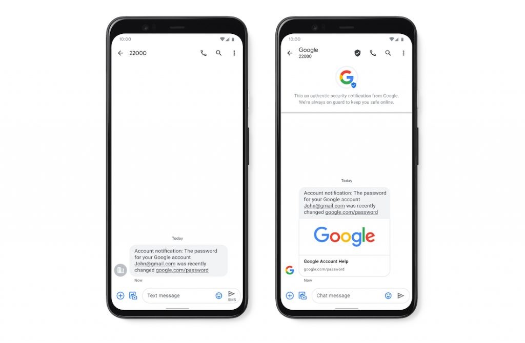 Google Messages Verified SMS