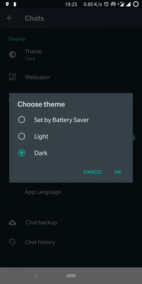 WhatsApp Dark Mode Android Beta