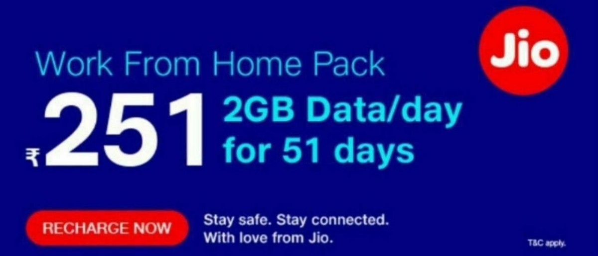 Reliance Jio Work From Home Pack