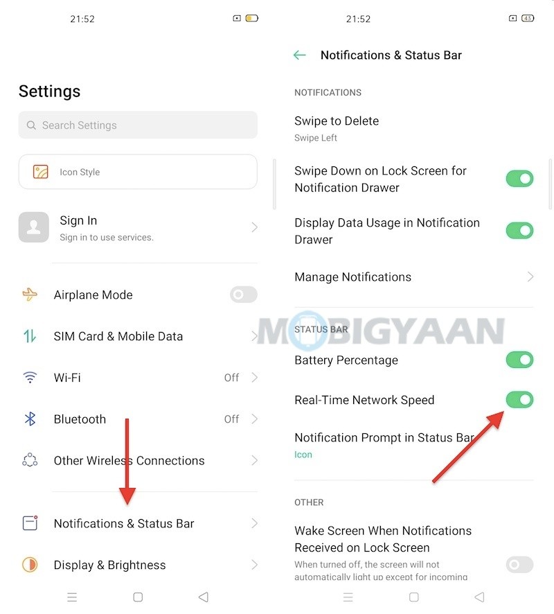 Network Speed In Status Bar OPPO Reno3 Pro Tips And Tricks ColorOS 7