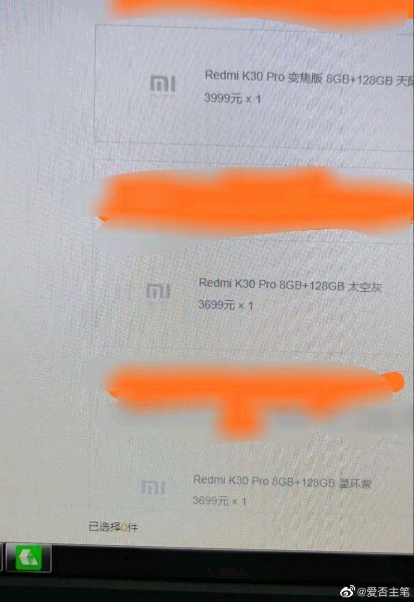 Redmi K30 Pro Price Leak
