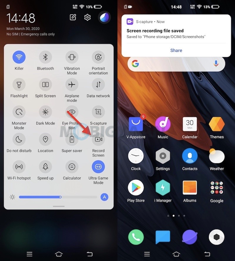 Screen Recorder iQOO 3 Tips And Tricks