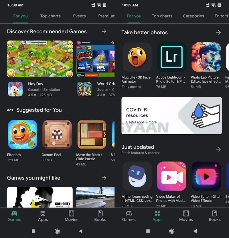 Dark Mode Google Play Store 2