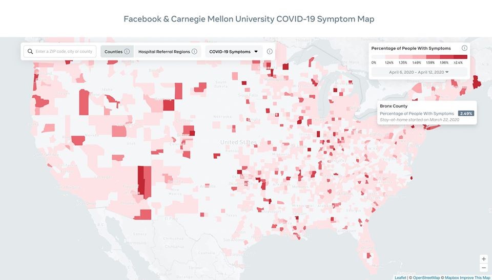 Facebook COVID-19 Map