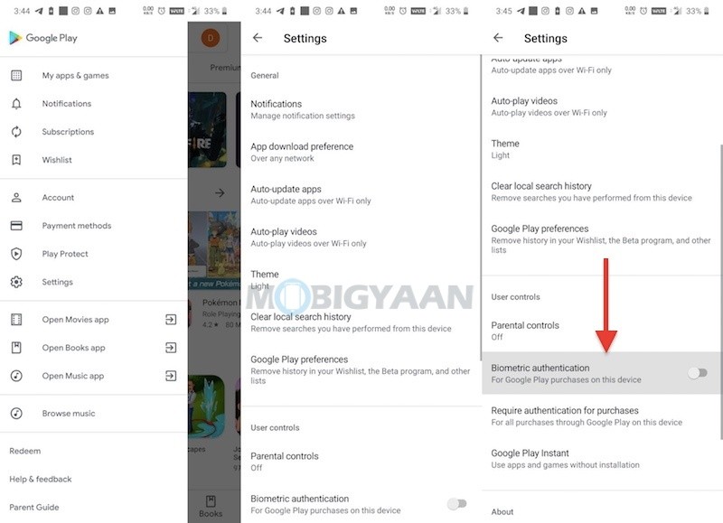 Google Play Fingerprint Biometric Authentication 1