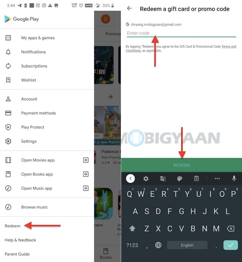 Google Play Gift Card Redeem 1
