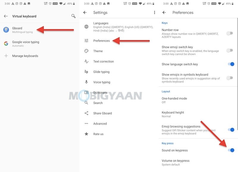 How to enable sounds on keypress on your keyboard Gboard Guide 1