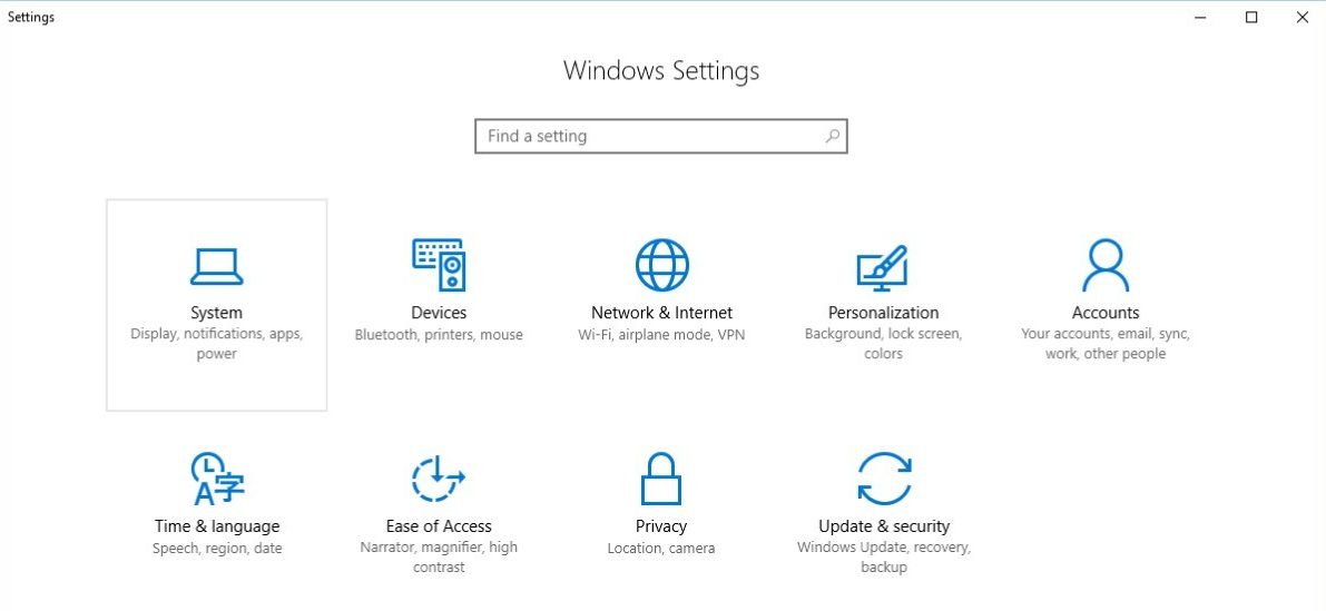 Windows 10 Settings