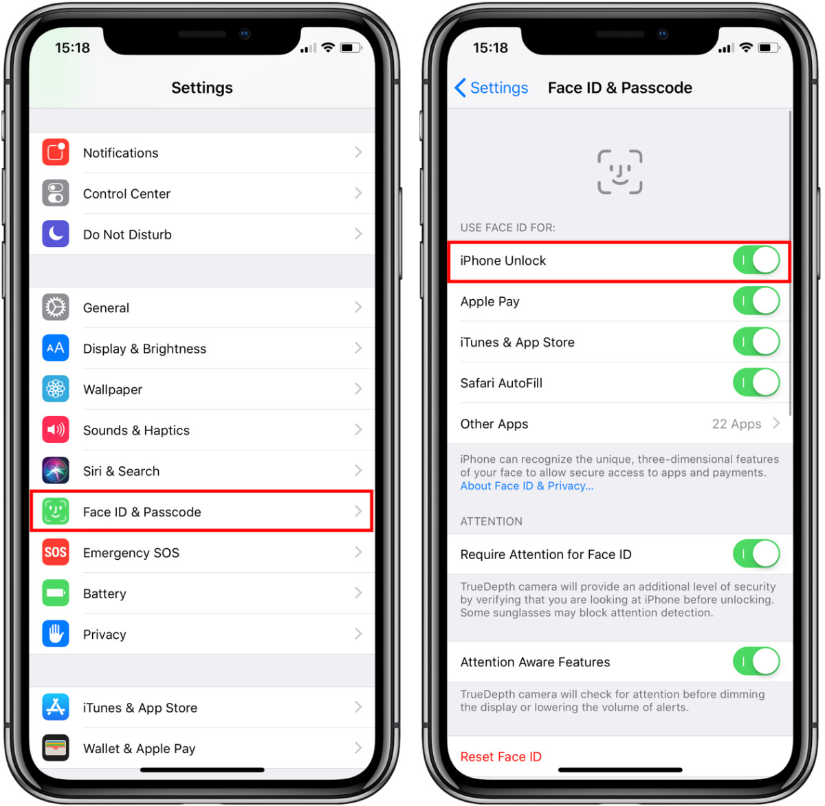 iPhone Disable Face ID