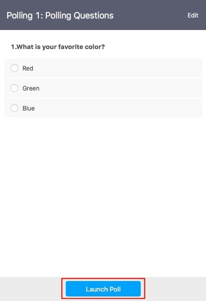 Launch Poll Zoom