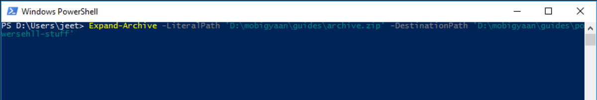 powershell unzip