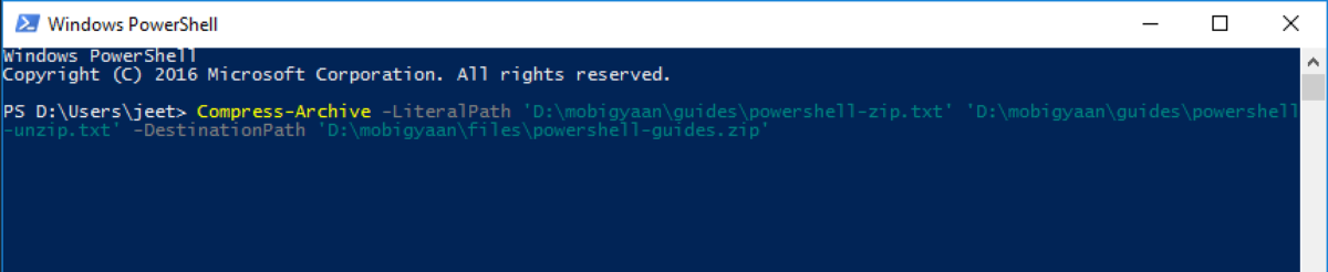 powershell zip