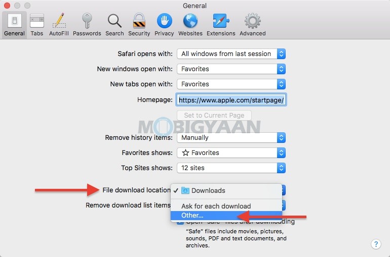 change location safari mac