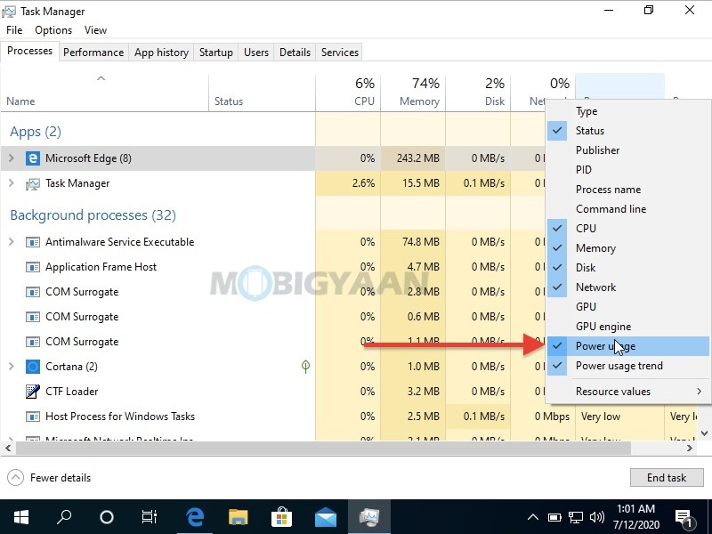 How To View Power Usage In Task Manager Windows 10 1