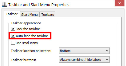 hide taskbar windows 3