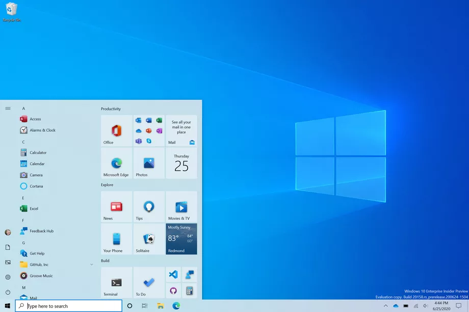 Windows 10 New Start Menu