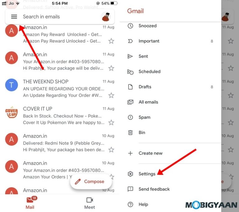 How to remove the Google Meet tab in Gmail