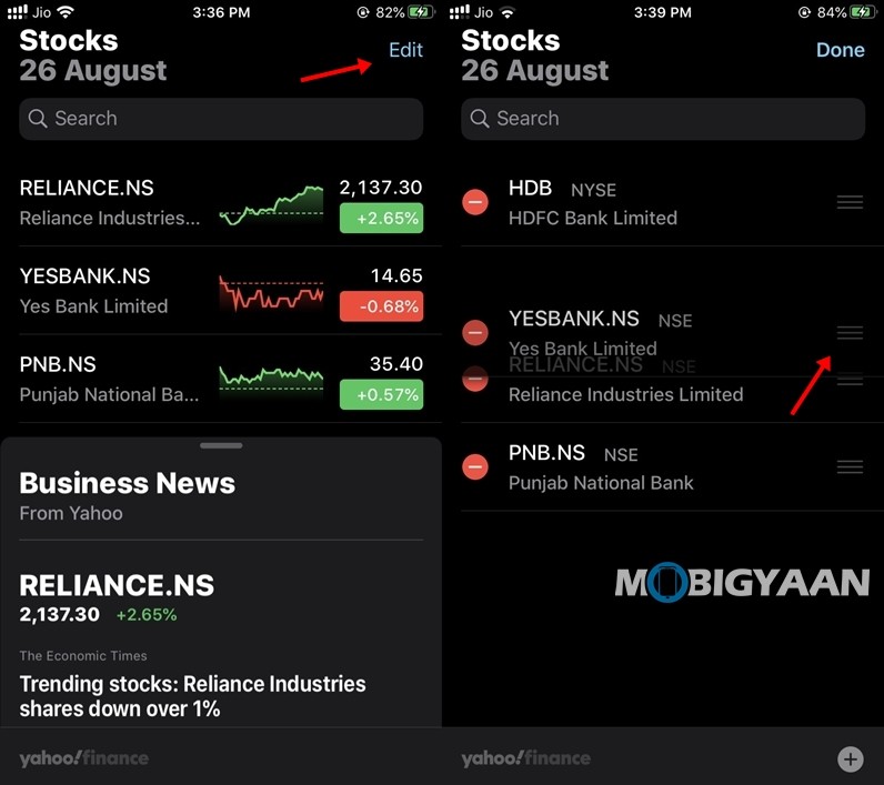 Rearrange Stocks 1