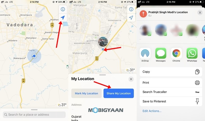 Share Location Apple Maps