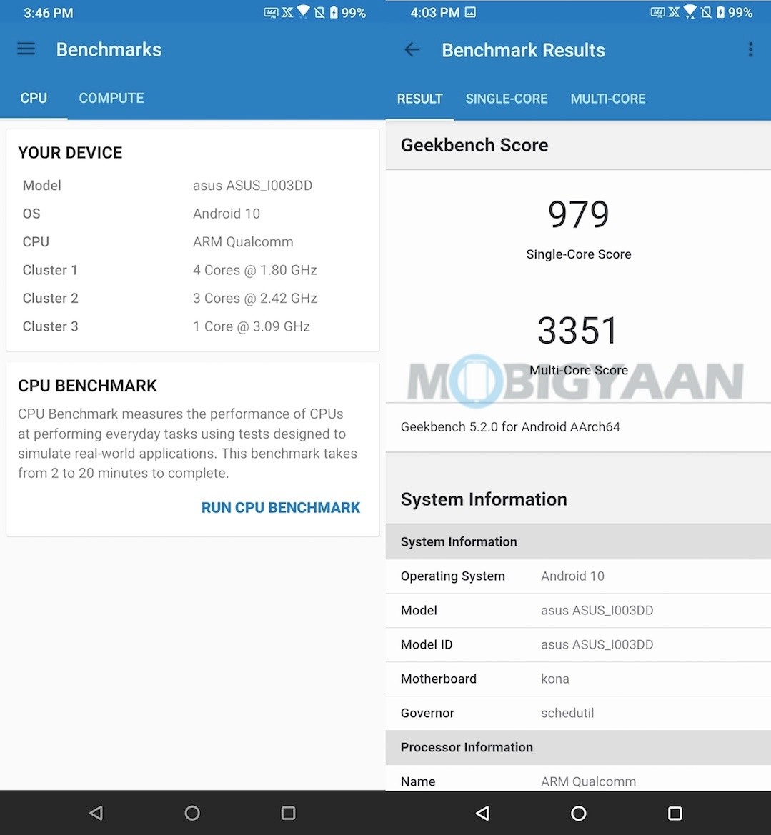 ASUS ROG Phone 3 Performance Benchmark Geekbench 5 2