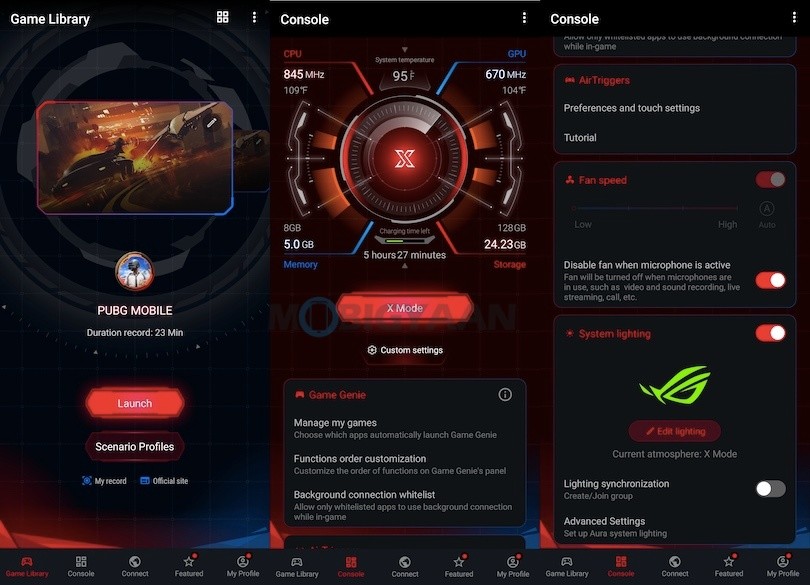 ASUS ROG Phone 3 Software UI 8 Armoury Crate Console