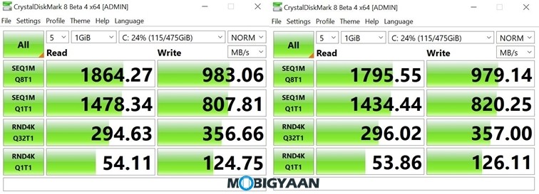 ASUS Zenbook 14 UX425JA Review 34 Crystaldisk Benchmark