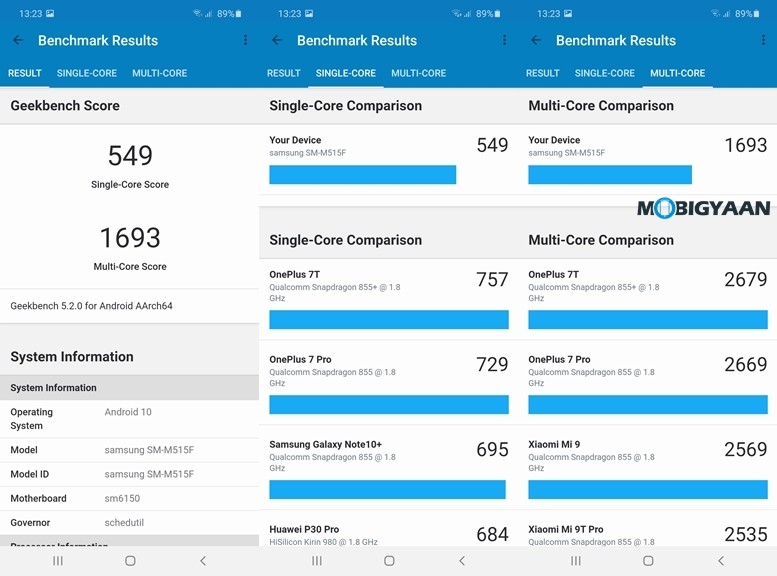 Geekbench Samsung Galaxy M51