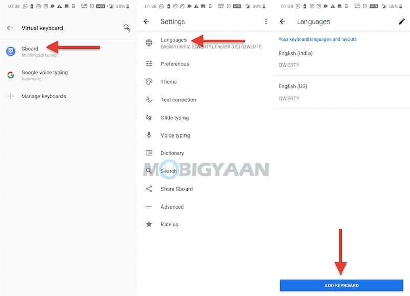 How to quickly change keyboard language in GBoard on Android 2