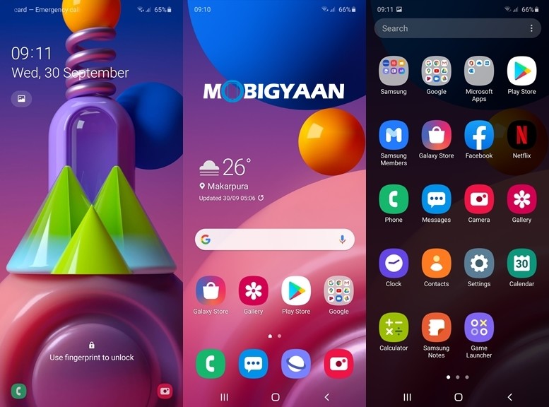 Lockscreen Homescreen and App Drawer Samsung Galaxy M51