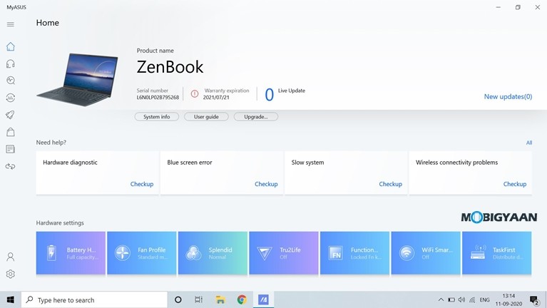 ASUS Zenbook 14 UX425JA Review 19 MyAsus