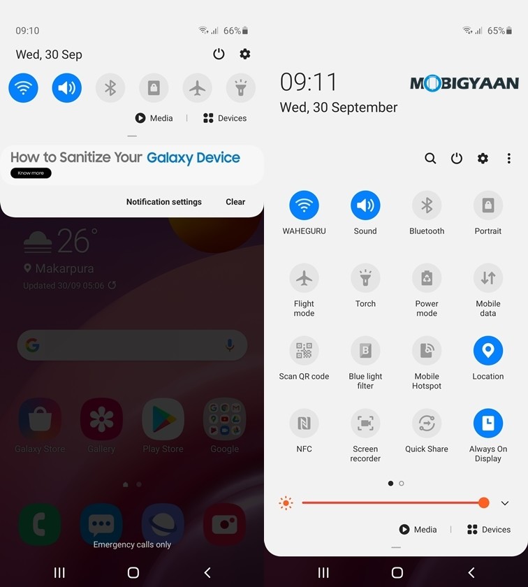 Notification Panel Galaxy M51