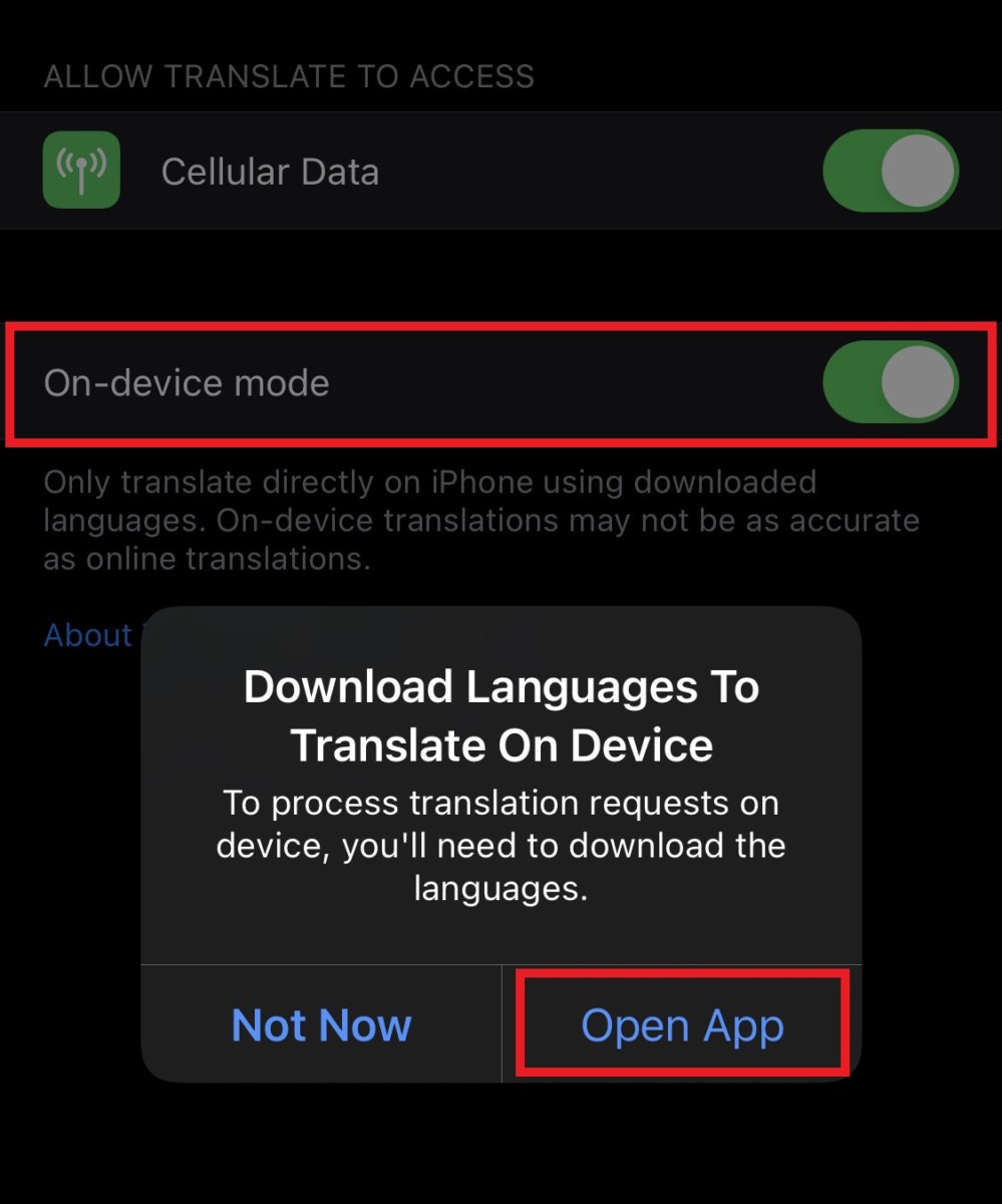 Apple Translate Offline