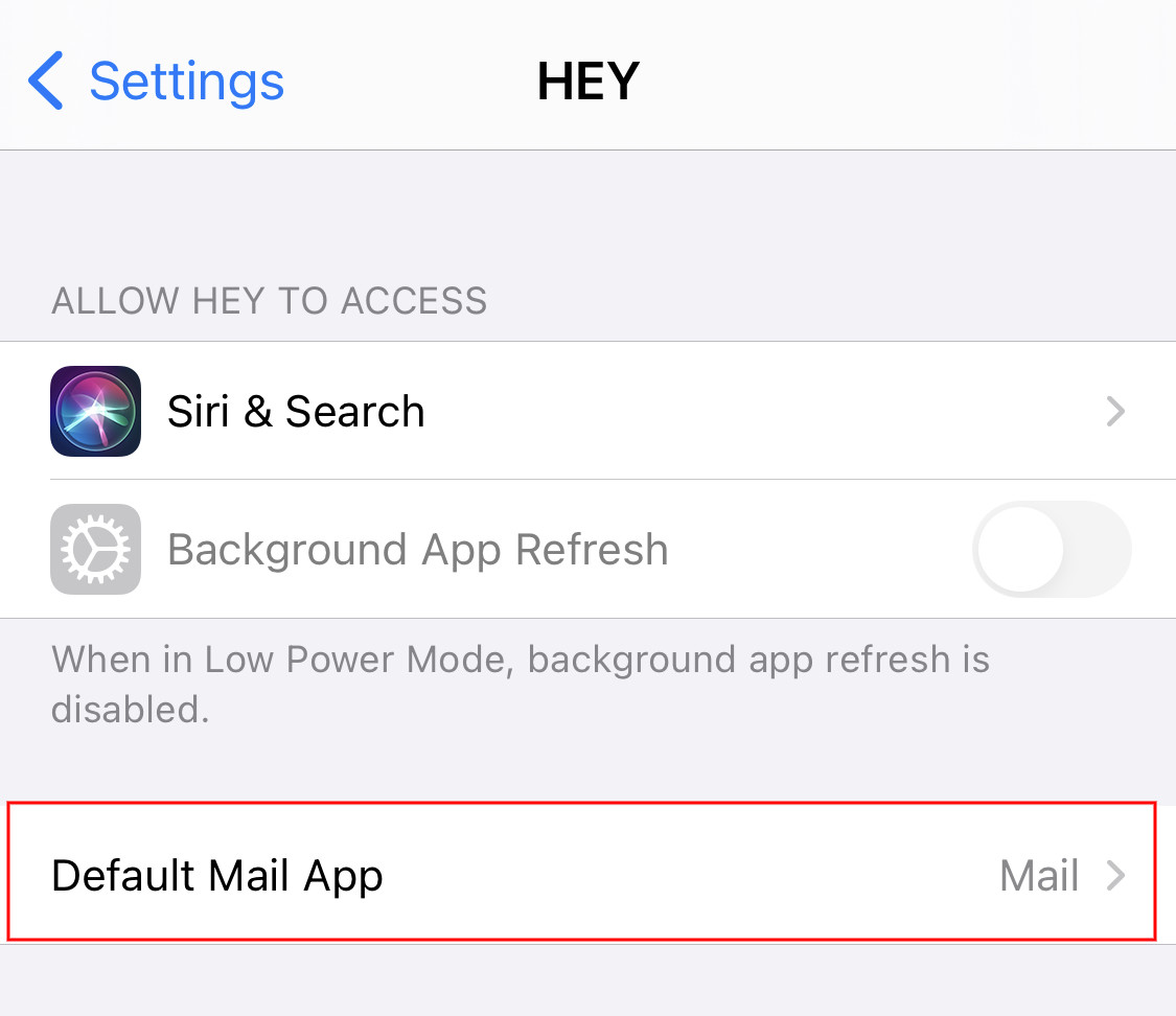 iPhone Default Email App