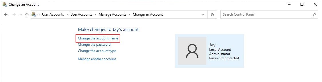 change my microsoft live account name