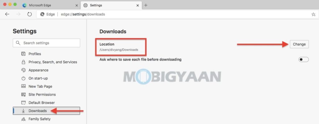 microsoft edge download location