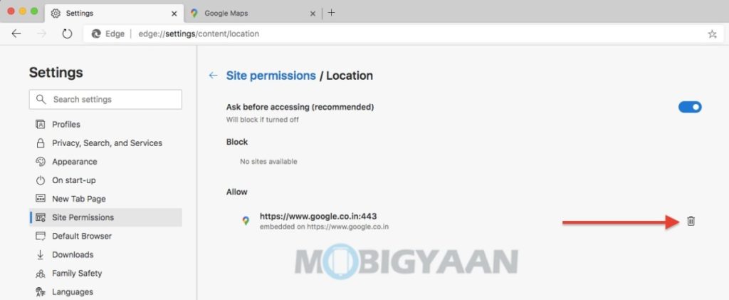 How to change site permissions in Microsoft Edge Windows 10 Mac 1