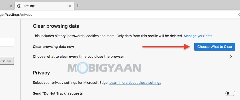 How to clear browsing history on new Microsoft Edge Windows 10Mac 2