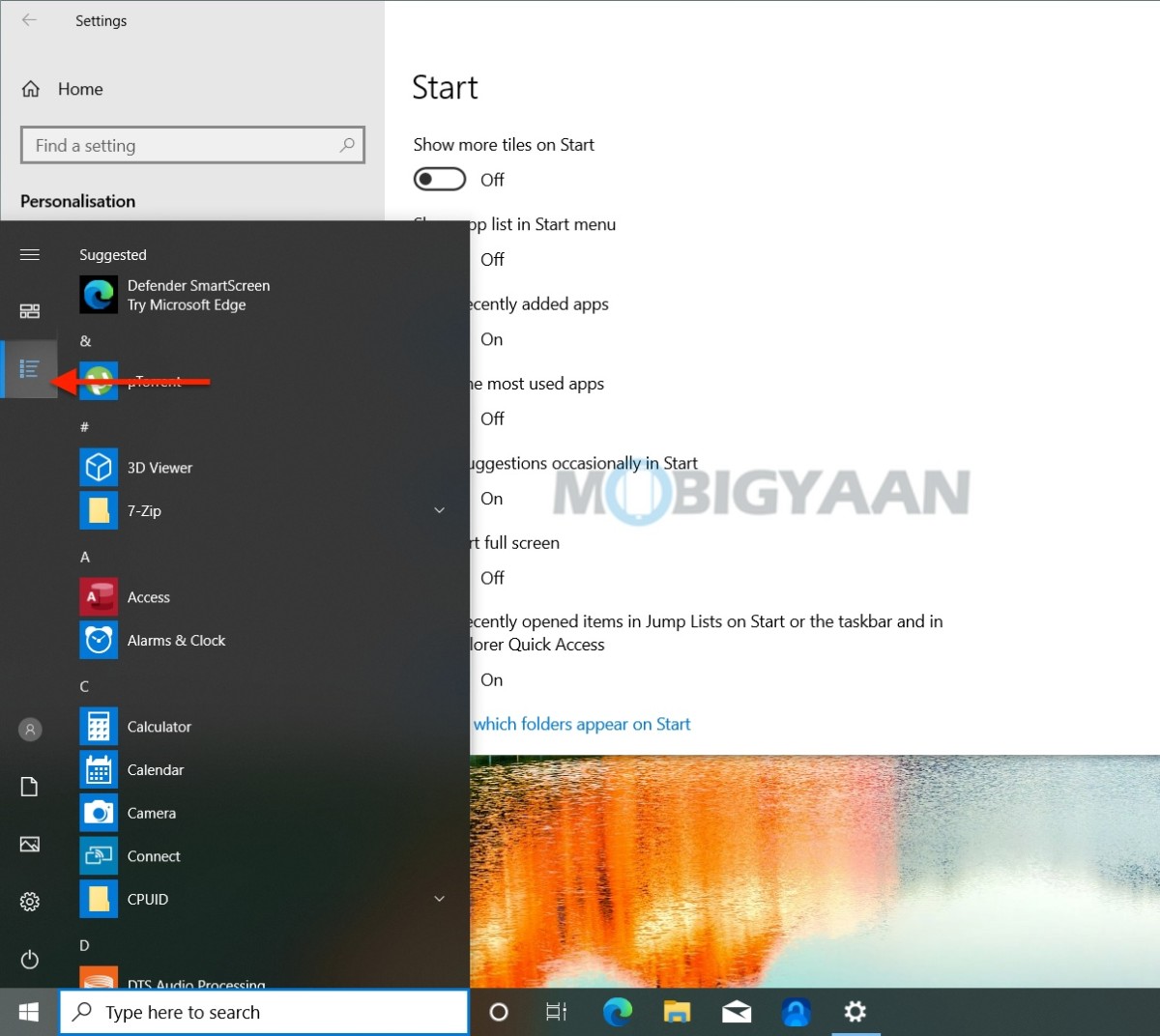 how to hide app taskbar for windows 10